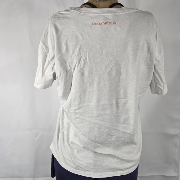 Emporio Armani Graphic T-Shirt Short Sleeve Casual Top White Made in Peru M  VTG - Picture 2 of 9